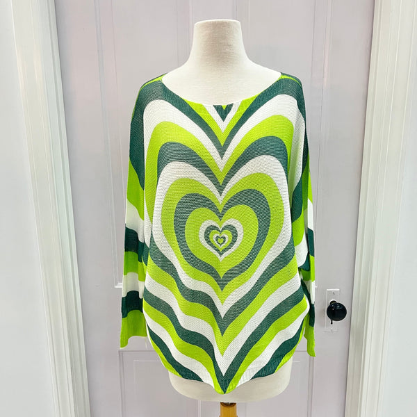 Green Heart Printed Top