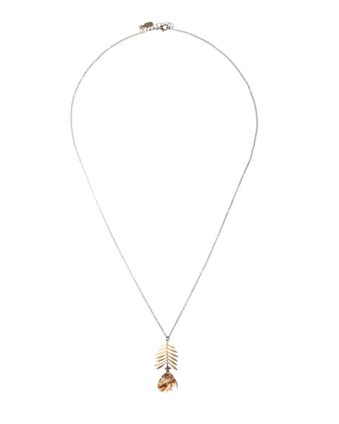 Rutilated Agate Leaf Necklace