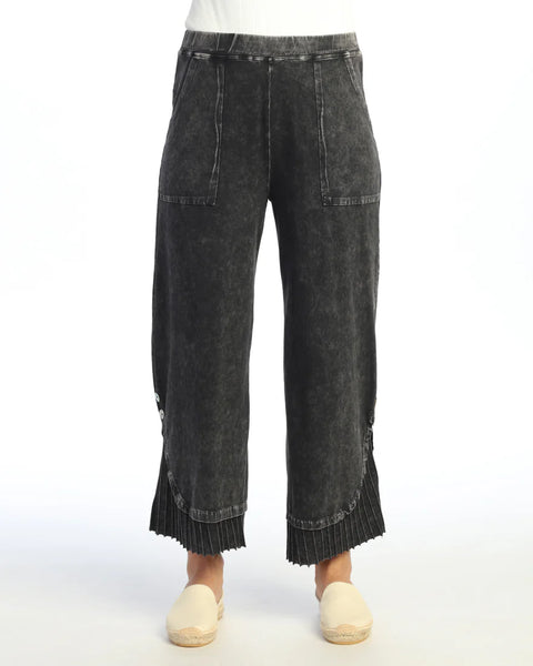 Mineral Wash Button Accent Pant