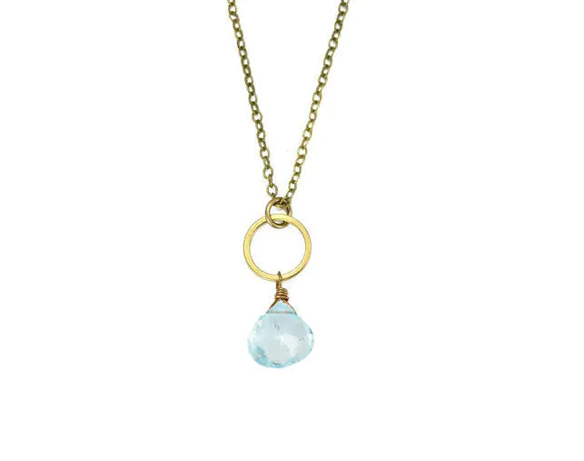 Blue Topaz Circle Necklace