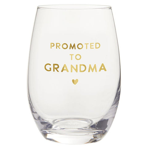 Promoted To Grandma Wine Glass