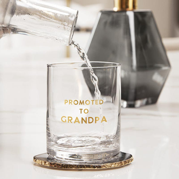 Promoted To Grandpa Rocks Glass