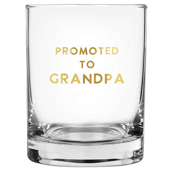 Promoted To Grandpa Rocks Glass