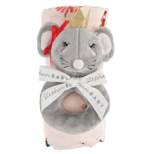 Mouse Queen Swaddle/Rattle