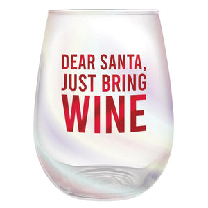 Dear Santa Wine Glass