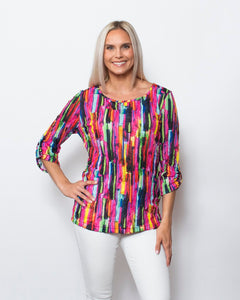 Spectrum Button Sleeve Top