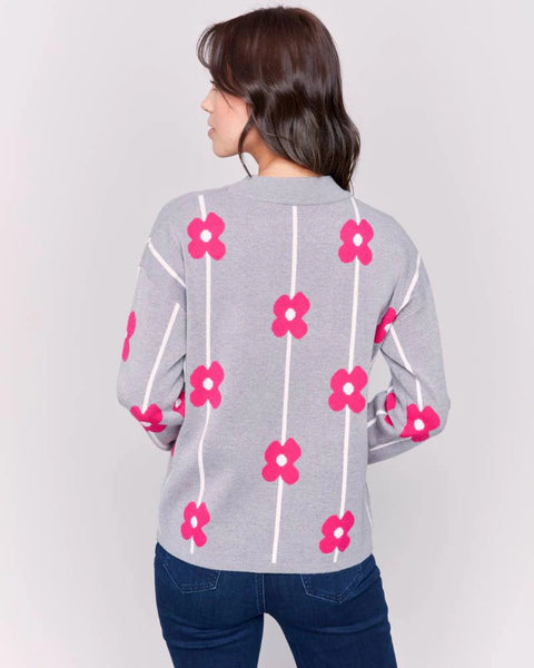 Fuchsia Floral Sweater