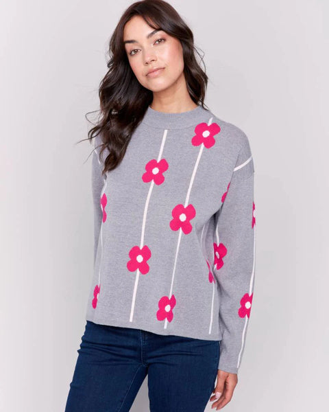 Fuchsia Floral Sweater