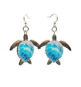 Blue Sea Turtle Earrings