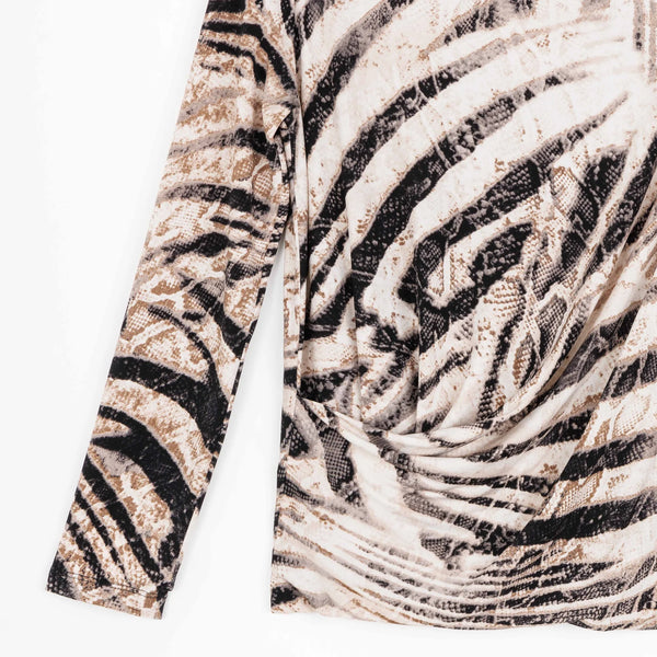 Zebra Drape Neck Top