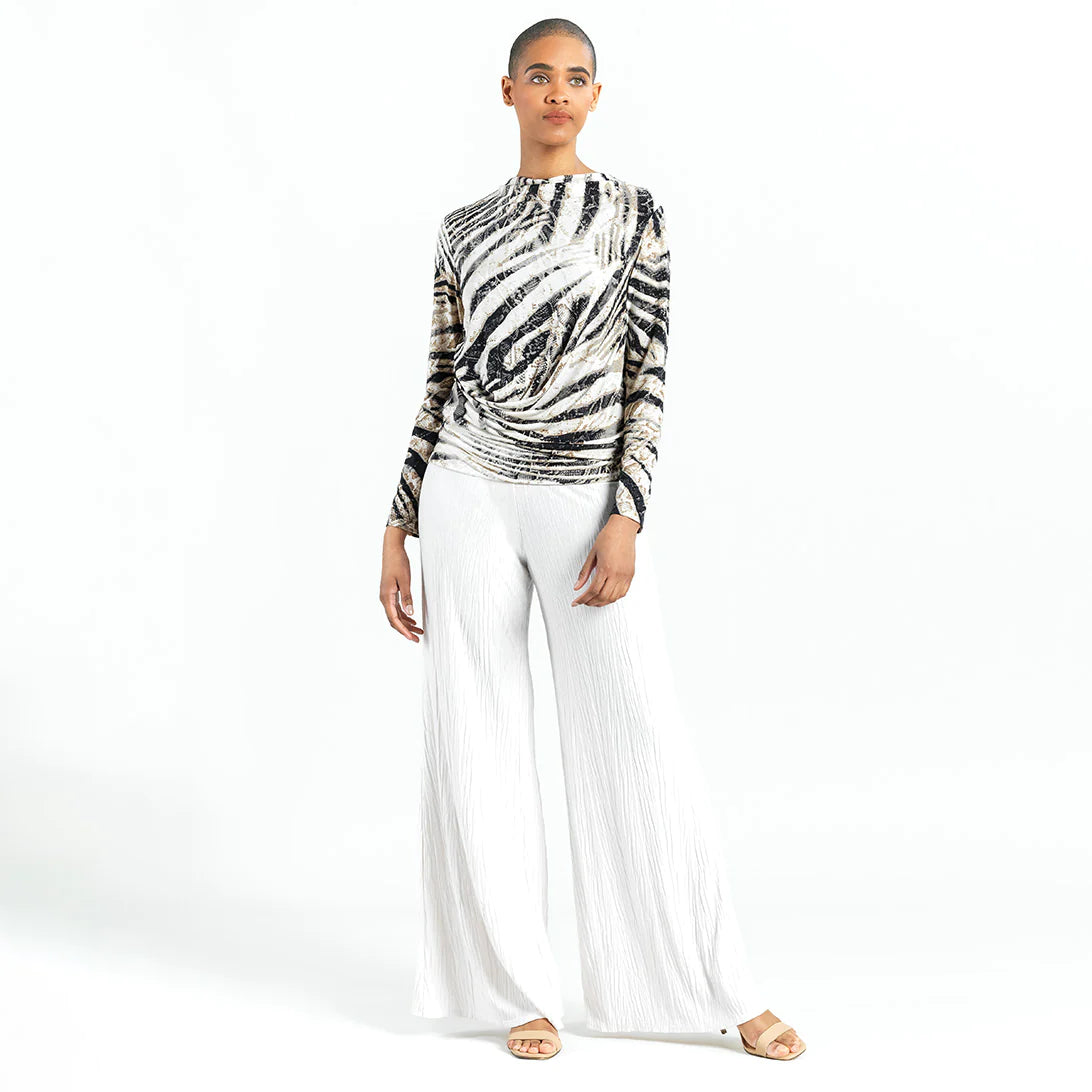 Zebra Drape Neck Top