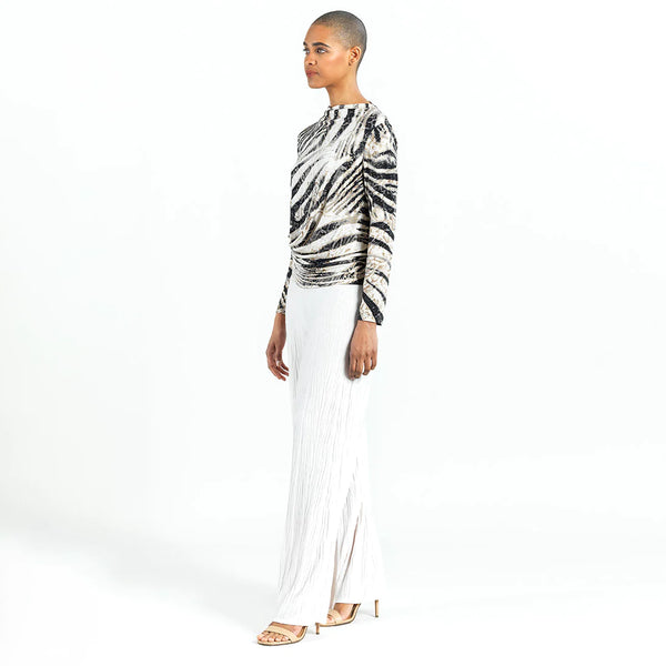 Zebra Drape Neck Top