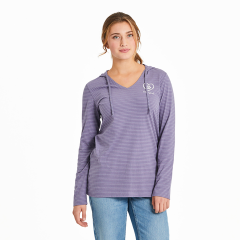 Purple Paw Stripe Hoodie