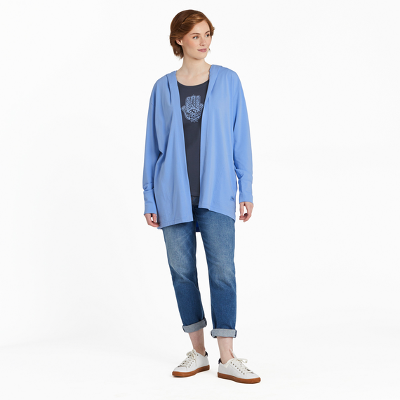 Flex Cardigan Cornflower Blue – Peace by Piece Co.