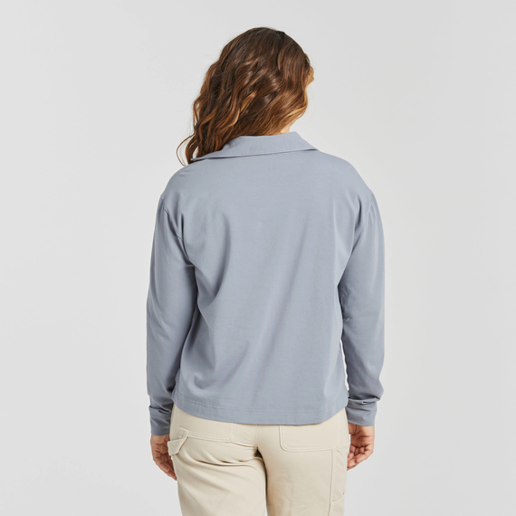 Collared Pullover Stone Blue