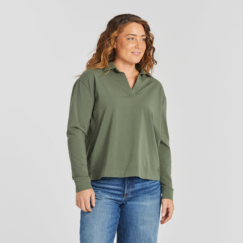 Collared Pullover Moss Green