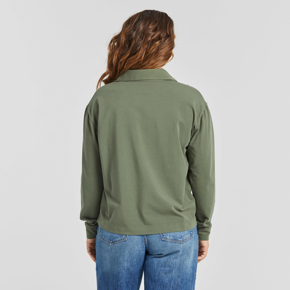 Collared Pullover Moss Green