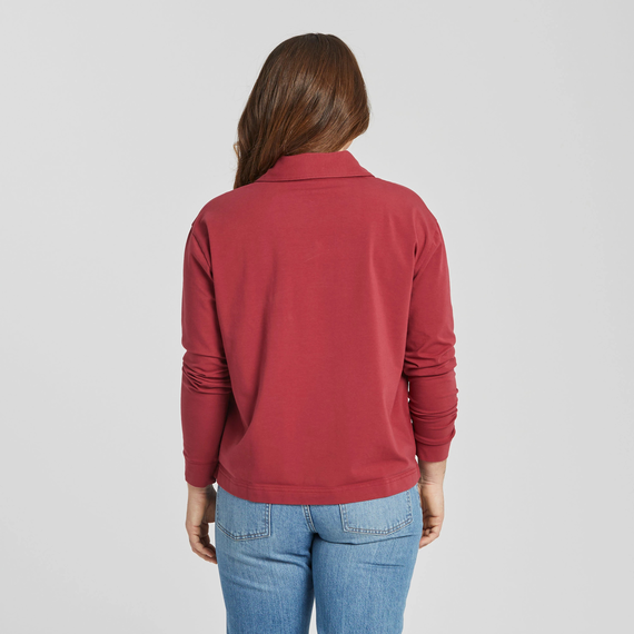 Collared Pullover Cranberry Red