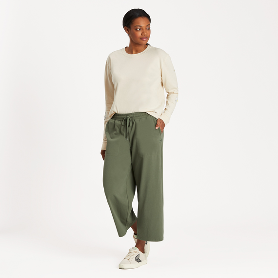 Flex Crop Pant Moss Green