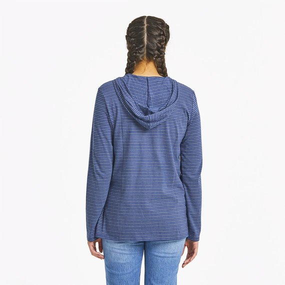 Wine Glass Striped Hooded Tee