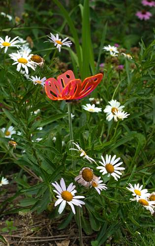 Pink Butterfly Garden Stake