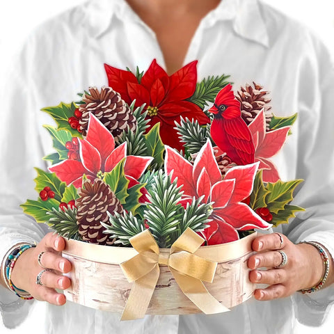 Birch Poinsettia Card