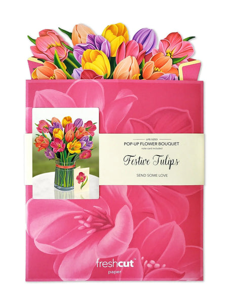 Festive Tulips Pop Up Card