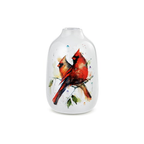 Cardinal Pair Bud Vase