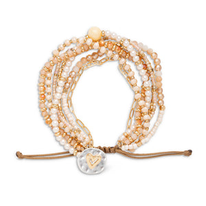 Beaded Love Bracelet Champagne