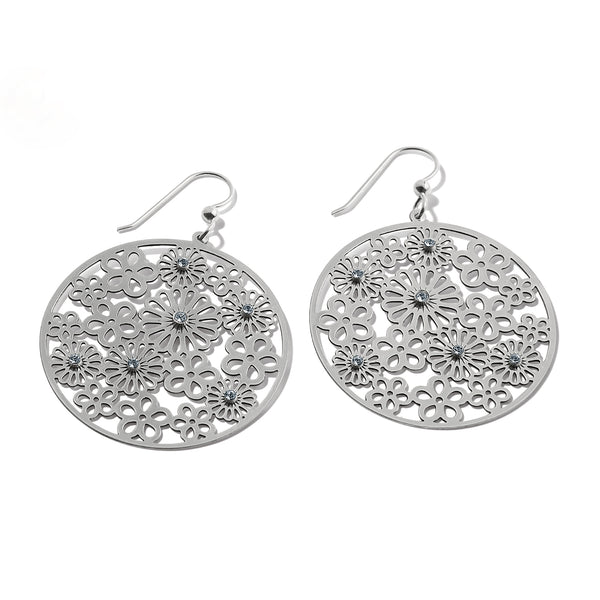 Silver Posey Disc Earrings