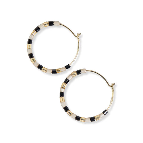 Victoria Black Hoop Earrings