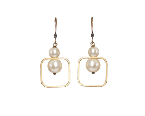 Square Pearl Earrings