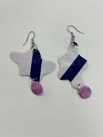 Blobby Earrings Navy/White