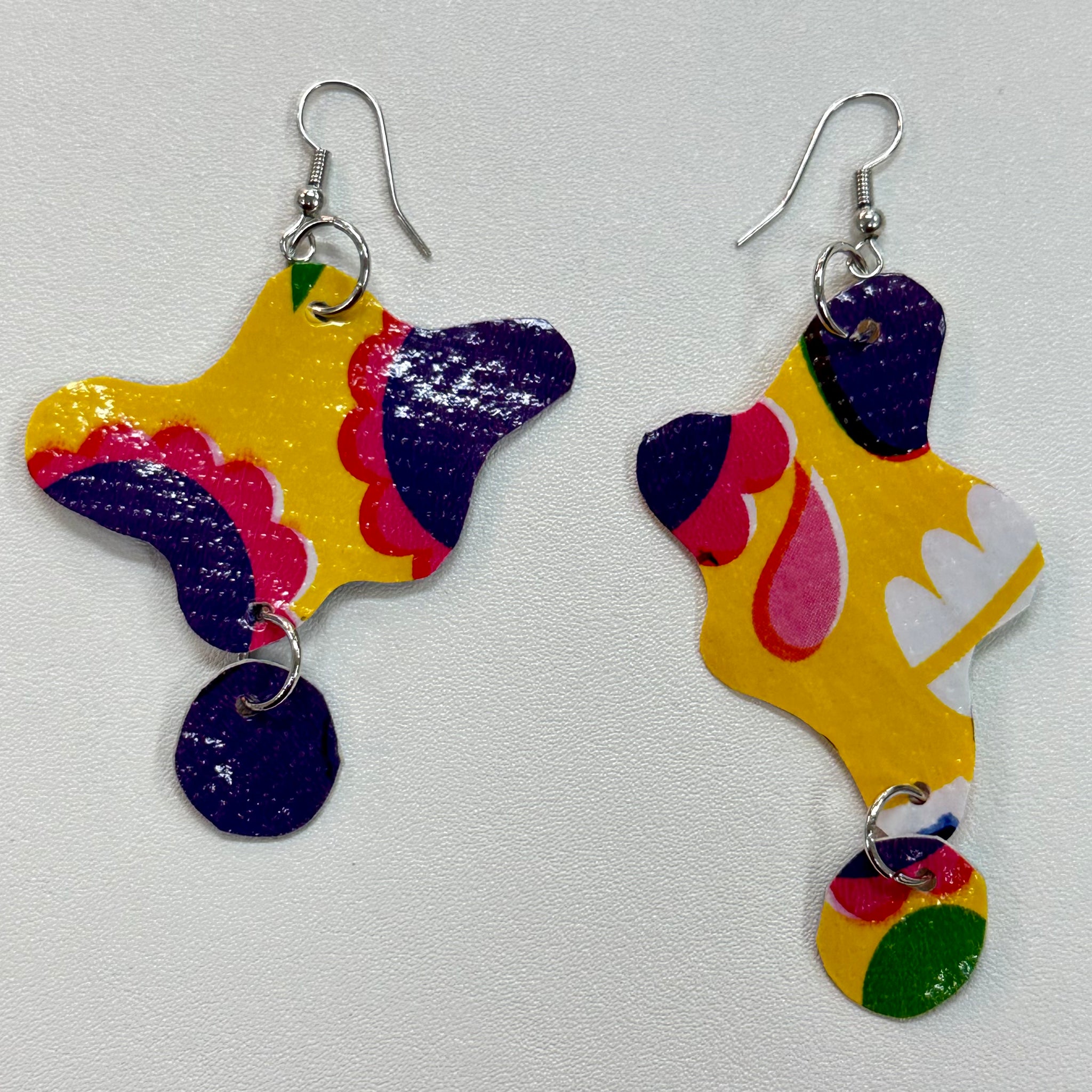 Blobby Earrings Yellow/Purple