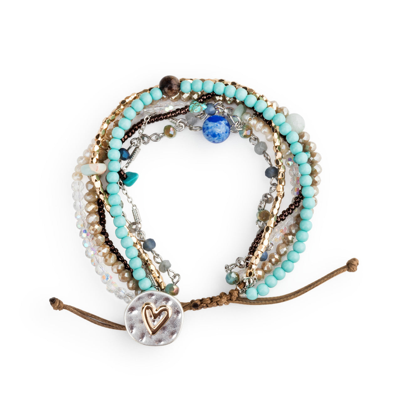 Beaded Love Bracelet Turq